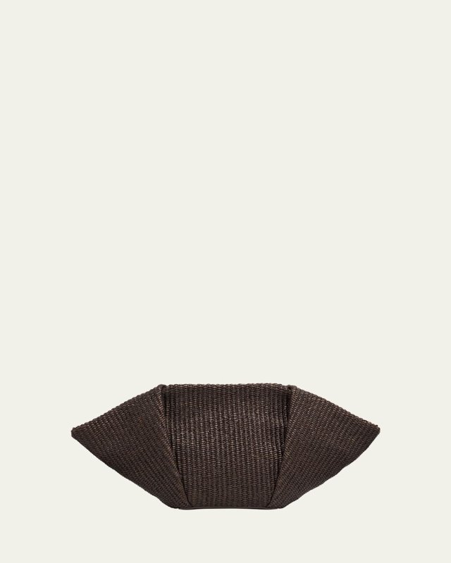 Fan Raffia Clutch Bag